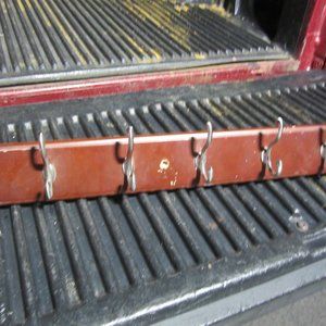 COAT HANGER, 6 HOOK SCROLL RAIL COAT HANGER IN ESPRESSO